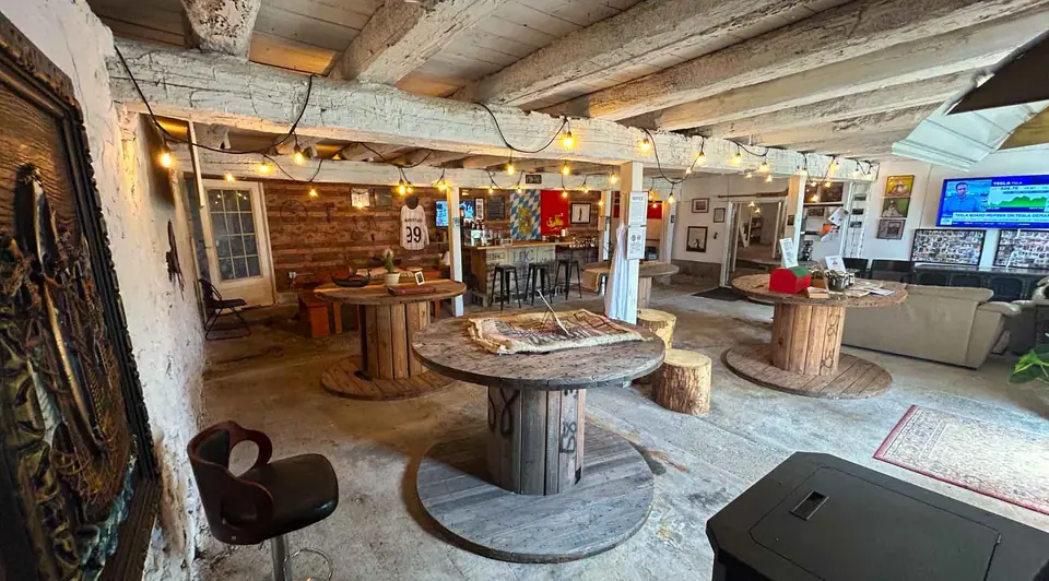 Inside the Der Hoffskeller coffee barn in Cedarburg, where the free coffee is always perked