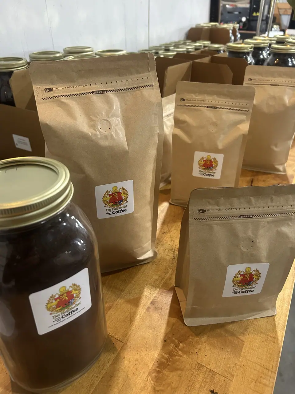 hoffskeller coffee bags and big hoff jar