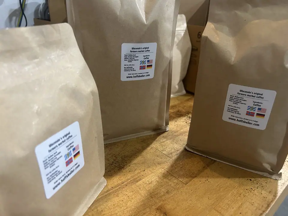 back labels on little hoff the hoff and big hoff bag products - her hoffskeller coffee